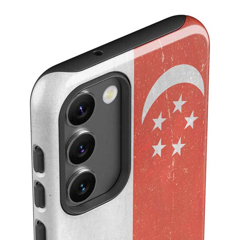 Singapore Flag Distressed Galaxy S23 Pro Case