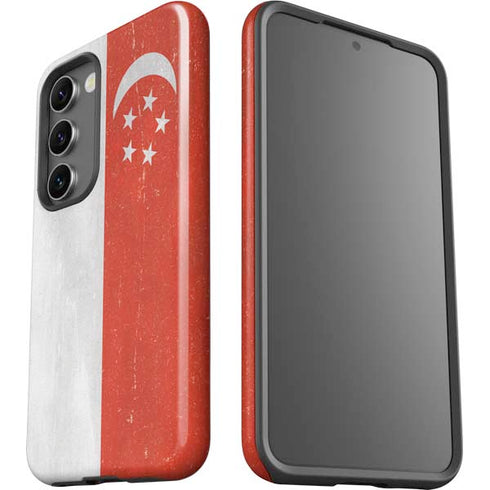 Singapore Flag Distressed Galaxy S23 Pro Case