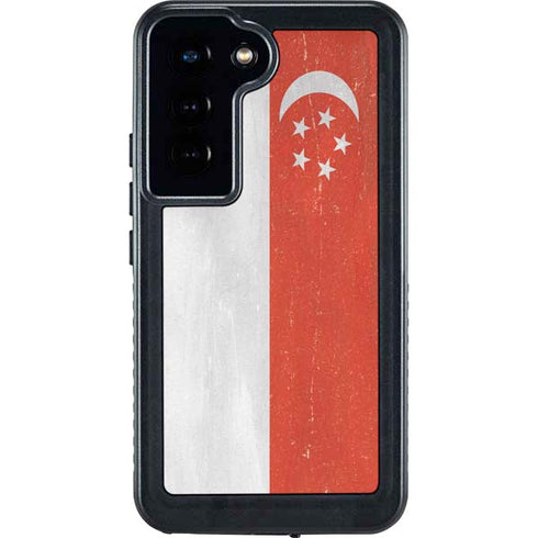 Singapore Flag Distressed Galaxy S23 Waterproof Case