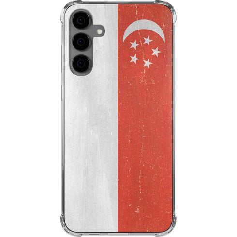 Singapore Flag Distressed Galaxy S24 Plus Clear Case