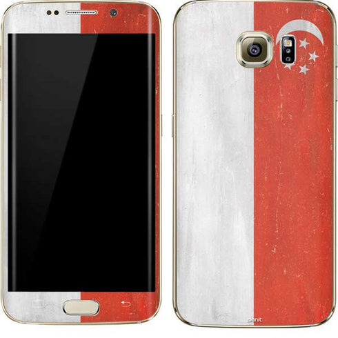 Singapore Flag Distressed Galaxy S7 Edge Skin
