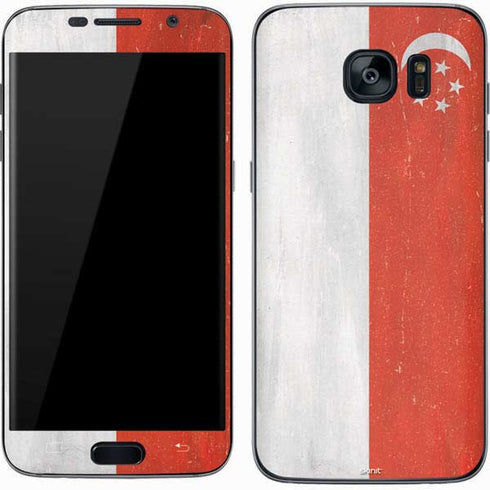 Singapore Flag Distressed Galaxy S7 Skin