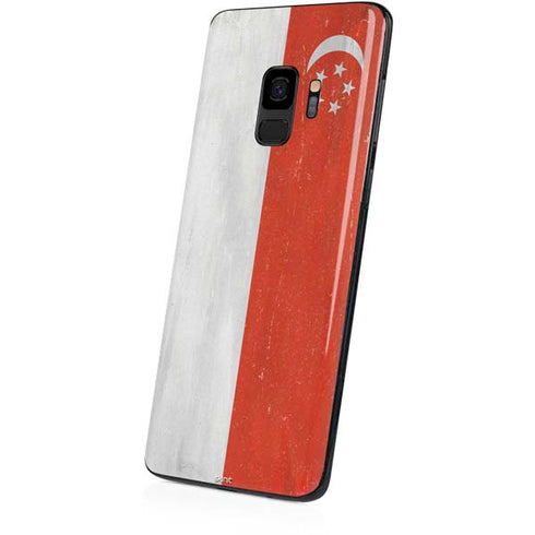 Singapore Flag Distressed Galaxy S9 Skin