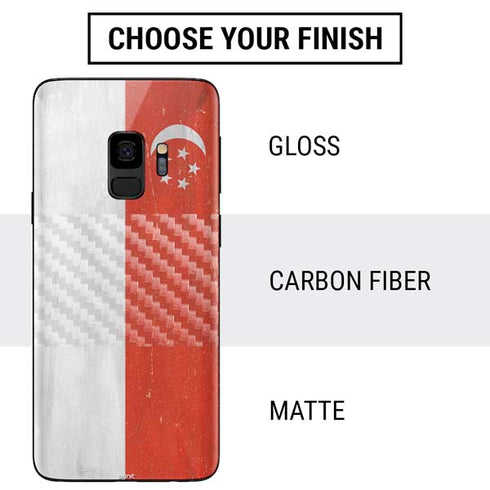 Singapore Flag Distressed Galaxy S9 Skin