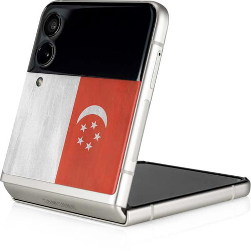 Singapore Flag Distressed Galaxy Z Flip3 5G Skin