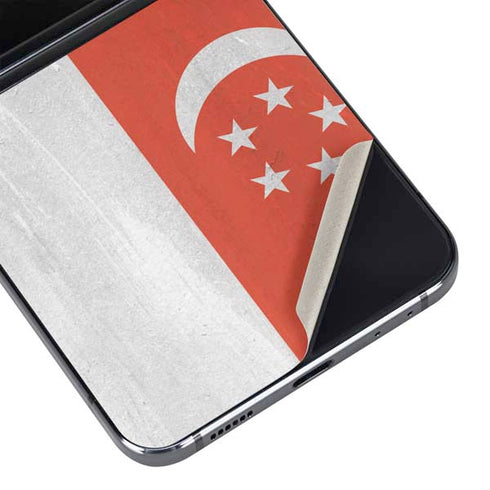 Singapore Flag Distressed Galaxy Z Flip5 5G Skin