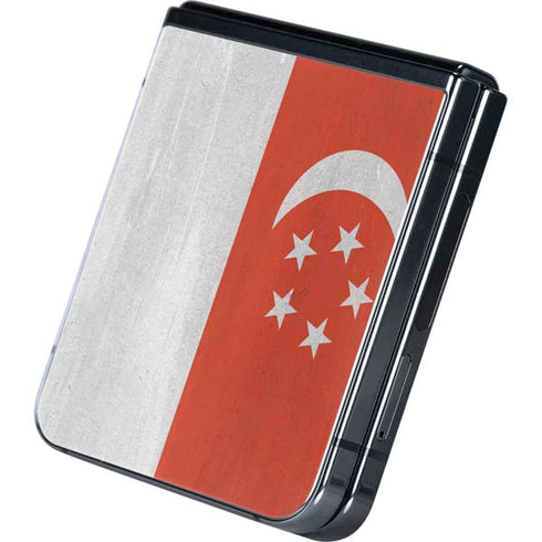 Singapore Flag Distressed Galaxy Z Flip5 5G Skin