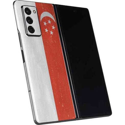 Singapore Flag Distressed Galaxy Z Fold2 5G Skin