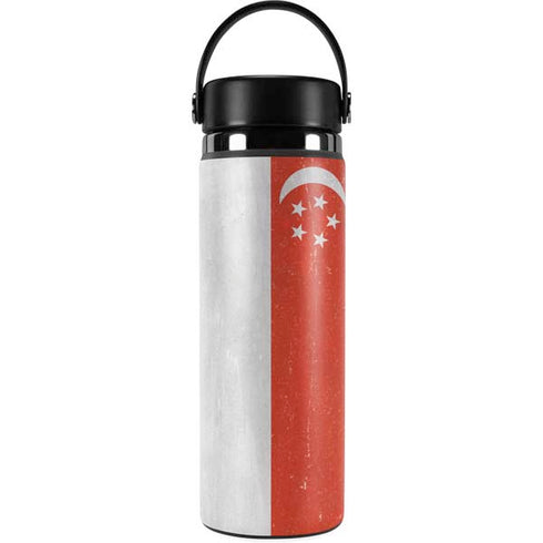 Singapore Flag Distressed Hydro Flask 20oz Wide Mouth Skin