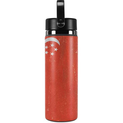 Singapore Flag Distressed Hydro Flask 20oz Wide Mouth Skin