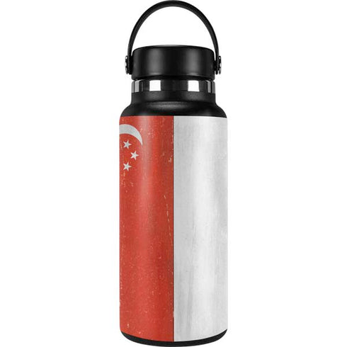 Singapore Flag Distressed Hydro Flask 32oz Wide Mouth Skin