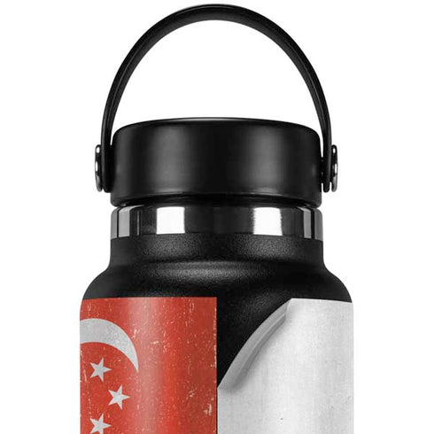 Singapore Flag Distressed Hydro Flask 32oz Wide Mouth Skin