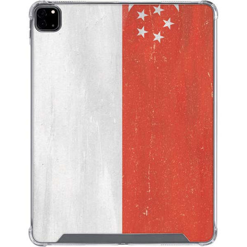 Singapore Flag Distressed iPad Pro 12.9in (2020) Clear Case