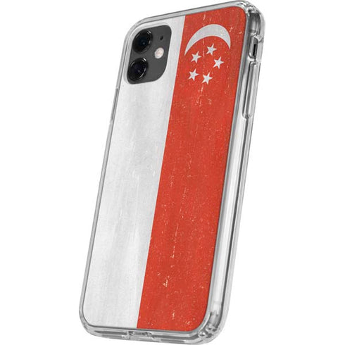 Singapore Flag Distressed iPhone 11 Clear Case