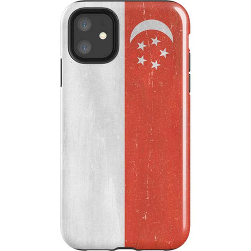 Singapore Flag Distressed iPhone 11 Impact Case
