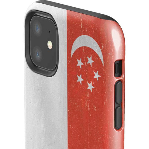 Singapore Flag Distressed iPhone 11 Impact Case