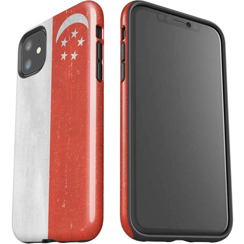 Singapore Flag Distressed iPhone 11 Impact Case