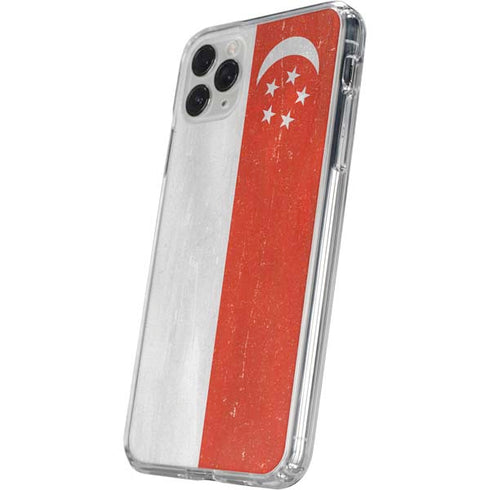 Singapore Flag Distressed iPhone 11 Pro Clear Case