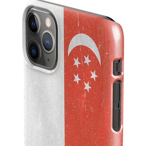 Singapore Flag Distressed iPhone 11 Pro Max Lite Case