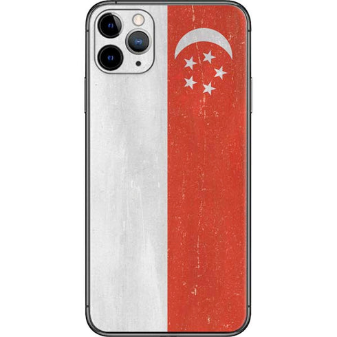 Singapore Flag Distressed iPhone 11 Pro Max Skin