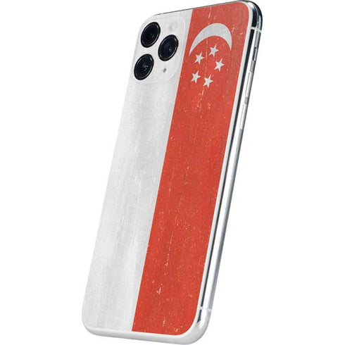 Singapore Flag Distressed iPhone 11 Pro Skin