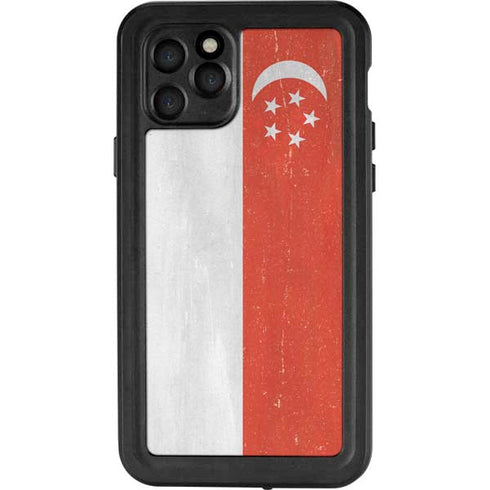 Singapore Flag Distressed iPhone 11 Pro Waterproof Case