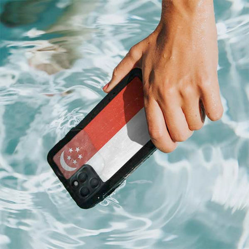 Singapore Flag Distressed iPhone 11 Pro Waterproof Case