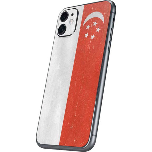 Singapore Flag Distressed iPhone 11 Skin