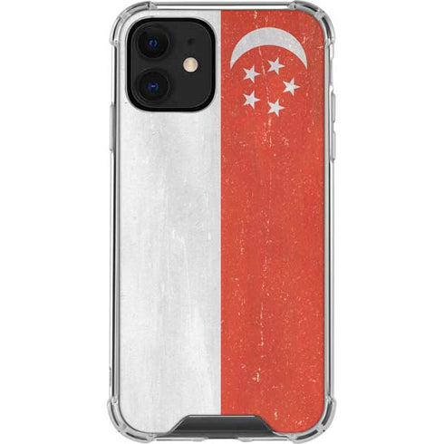 Singapore Flag Distressed iPhone 12 Clear Case
