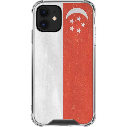 Singapore Flag Distressed iPhone 12 Mini Clear Case