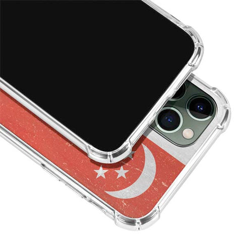 Singapore Flag Distressed iPhone 12 Pro Clear Case