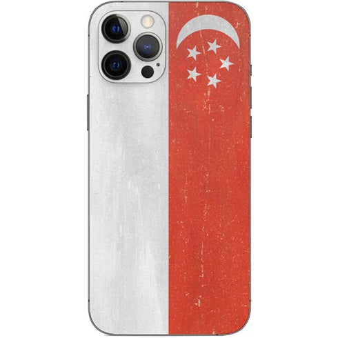 Singapore Flag Distressed iPhone 12 Pro Max Skin