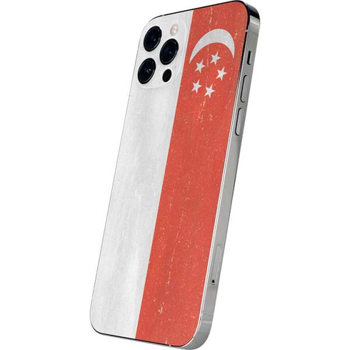 Singapore Flag Distressed iPhone 12 Pro Skin
