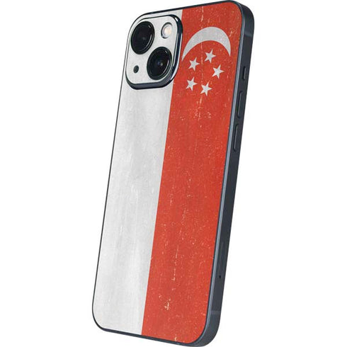 Singapore Flag Distressed iPhone 13 Mini Skin