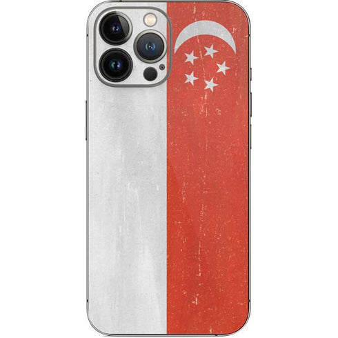 Singapore Flag Distressed iPhone 13 Pro Max Skin