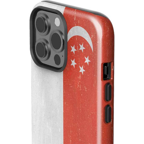 Singapore Flag Distressed iPhone 14 Pro Max Impact Case