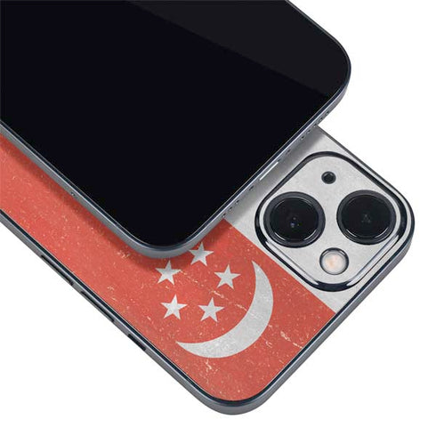 Singapore Flag Distressed iPhone 14 Skin