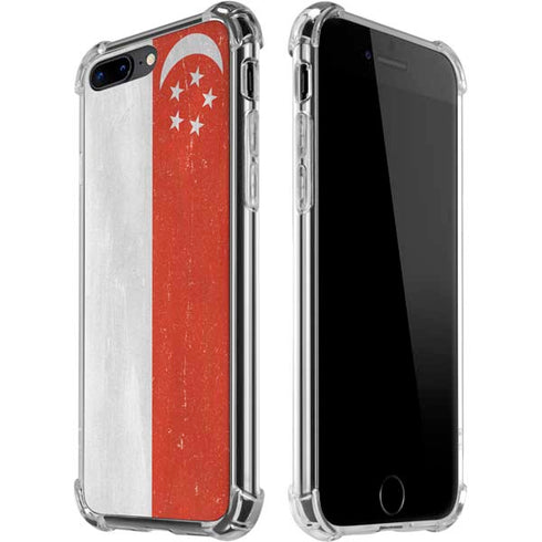 Singapore Flag Distressed iPhone 7/8 Plus Clear Case