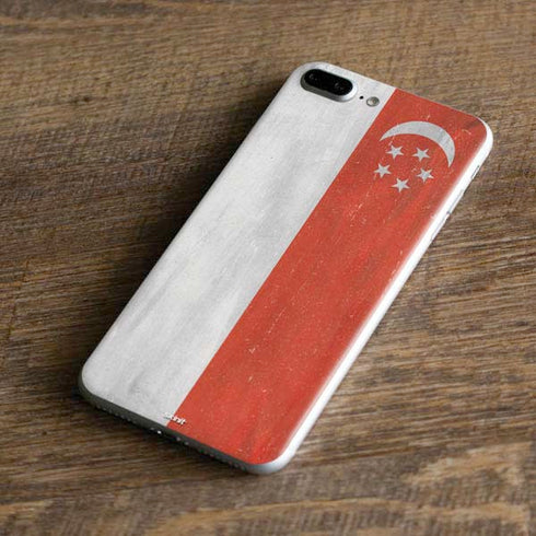 Singapore Flag Distressed iPhone 7 Plus Skin