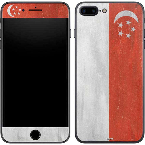Singapore Flag Distressed iPhone 8 Plus Skin