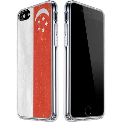 Singapore Flag Distressed iPhone SE (2nd & 3rd Gen) Clear Case