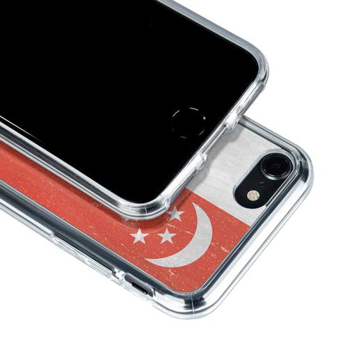 Singapore Flag Distressed iPhone SE (2nd & 3rd Gen) Clear Case