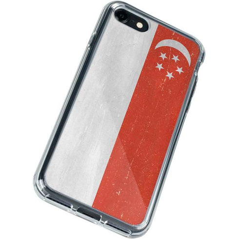 Singapore Flag Distressed iPhone SE (2nd & 3rd Gen) Clear Case