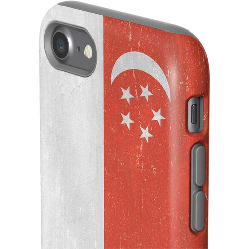 Singapore Flag Distressed iPhone SE (2nd & 3rd Gen) Pro Case