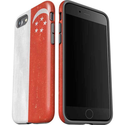 Singapore Flag Distressed iPhone SE (2nd & 3rd Gen) Pro Case