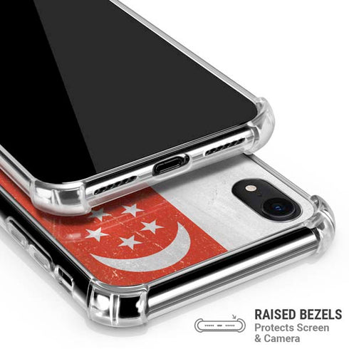 Singapore Flag Distressed iPhone XR Clear Case