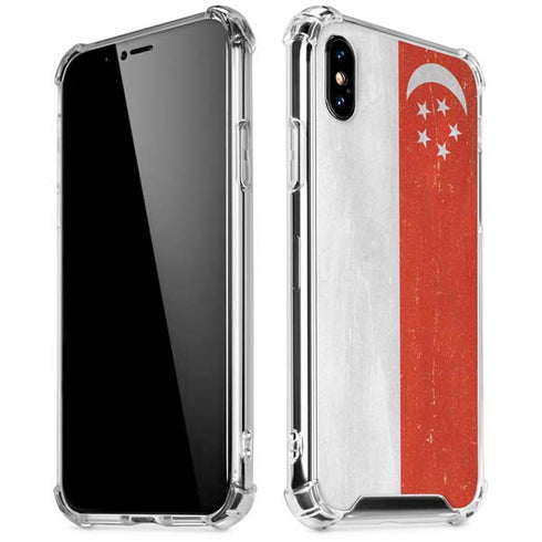 Singapore Flag Distressed iPhone XS Max Clear Case