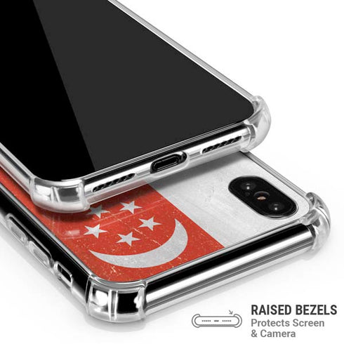Singapore Flag Distressed iPhone XS Max Clear Case