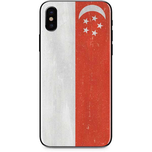 Singapore Flag Distressed iPhone XS Skin