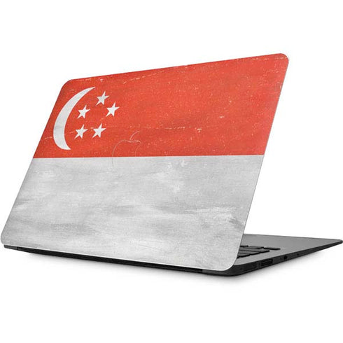 Singapore Flag Distressed Apple MacBook Skin